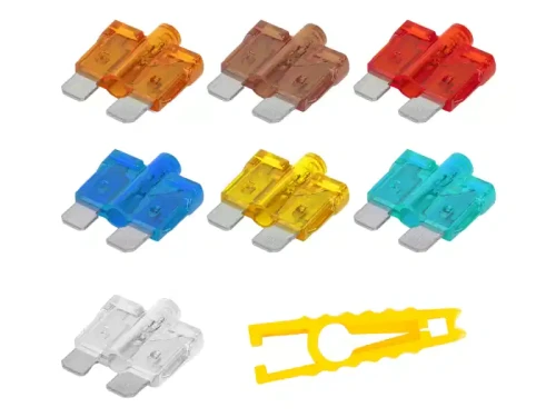 Zestaw bezpieczników samochodowych UNI z diodą LED - 1