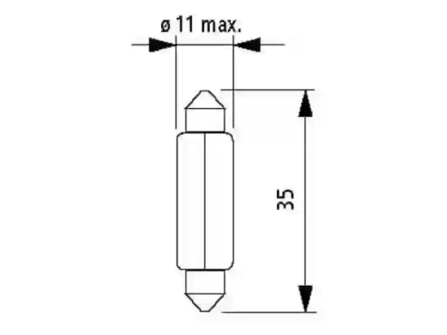 Żarówka rurkowa 24V C5W 17316 wymiary