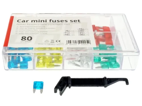 Bezpieczniki samochodowe MINI z chwytakiem zestaw 80 szt.