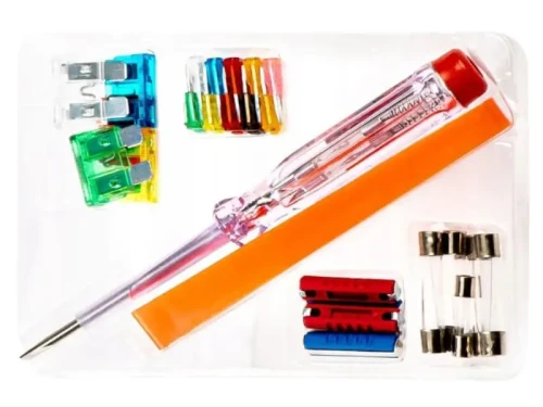 Bezpieczniki samochodowe - zestaw z chwytakiem i probówką