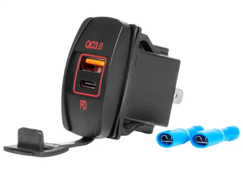 Ładowarka samochodowa USB-C i USB QC 3.0