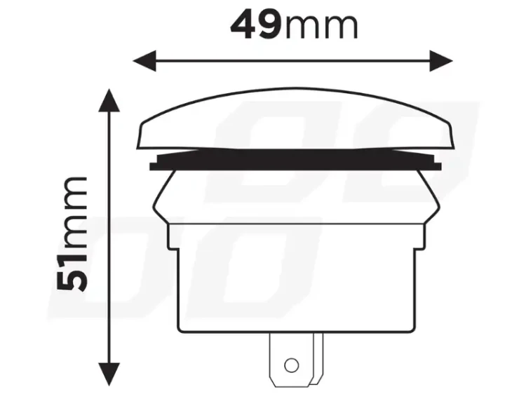 Ładowarka samochodowa 2 X USB 12V i 24V wodoodporna - wymiary