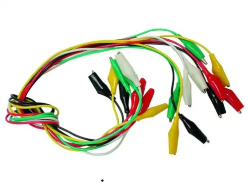 Krokodylki elektryczne z przewodami - zestaw 5 szt.