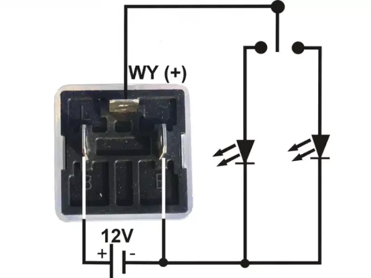 Elektroniczny przerywacz kierunkowskazów LED 12V - schemat