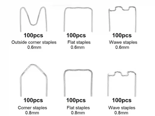 Zszywki do spawania plastiku - 600 sztuk - wymiary