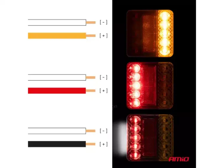 Lampa tylna LED do przyczepy 12V i 24V - 3