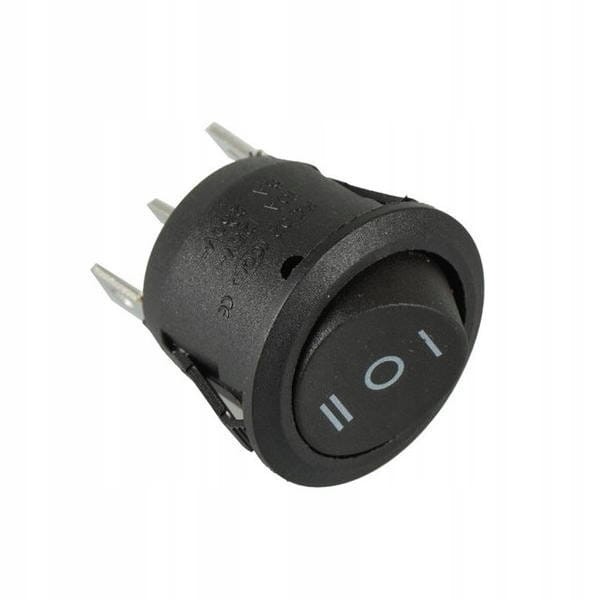 Przełącznik okrągły ON-OFF-ON podwójny czarny