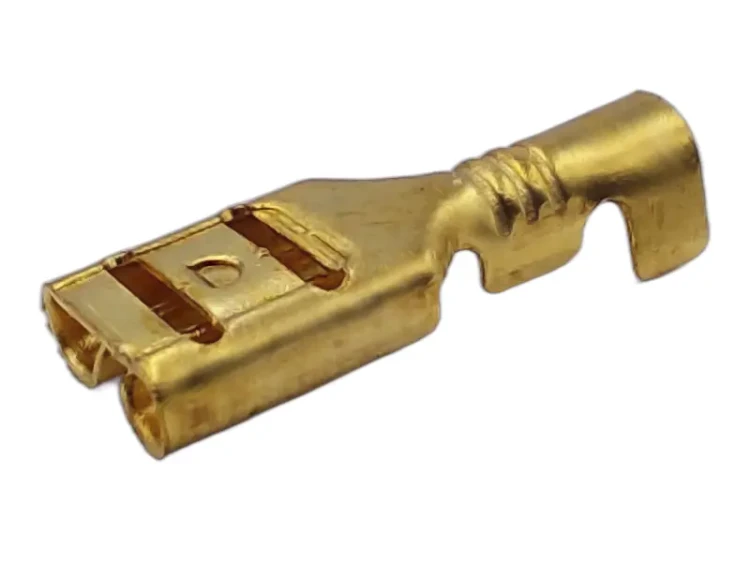 Konektor żeński 4,8 bez zaczepu widok od spodu 100 szt.