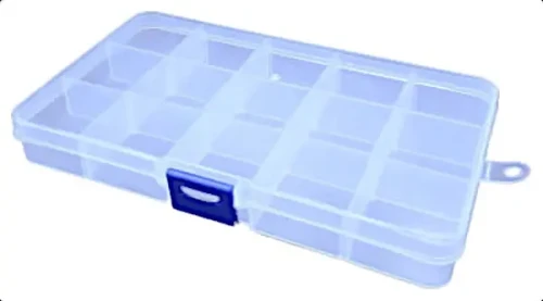 Organizer 15 przegródek 17.5x10x2.2 cm przezroczysty