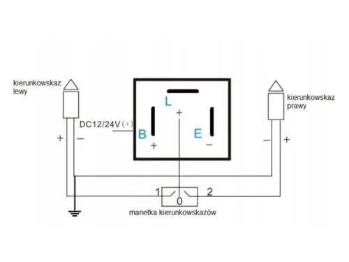 Schemat podlaczenia przekaźnika led do kierunkowskazów