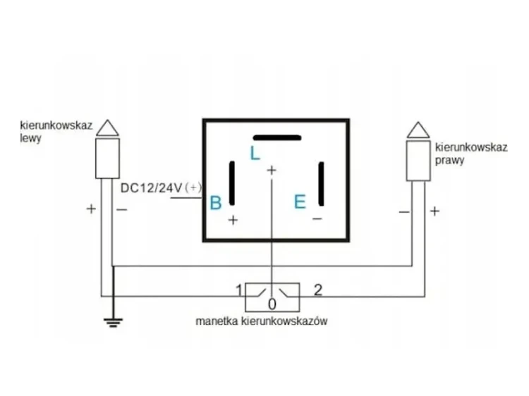 Schemat podlaczenia przekaźnika led do kierunkowskazów