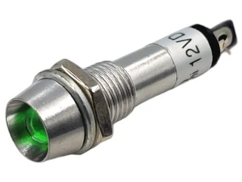 Kontrolka LED 12V zielona wklęsła