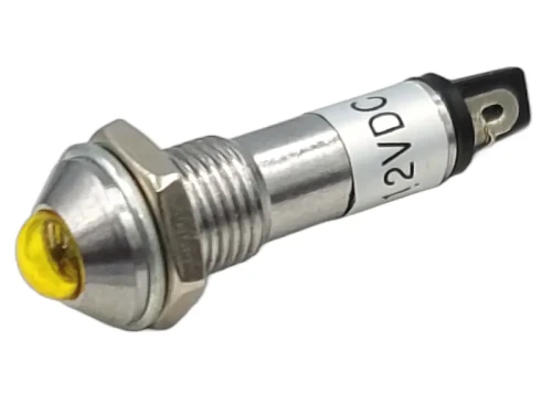 Kontrolka LED 12V wypukła żółta
