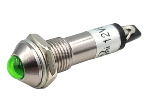 Kontrolka LED 12V wypukła zielona