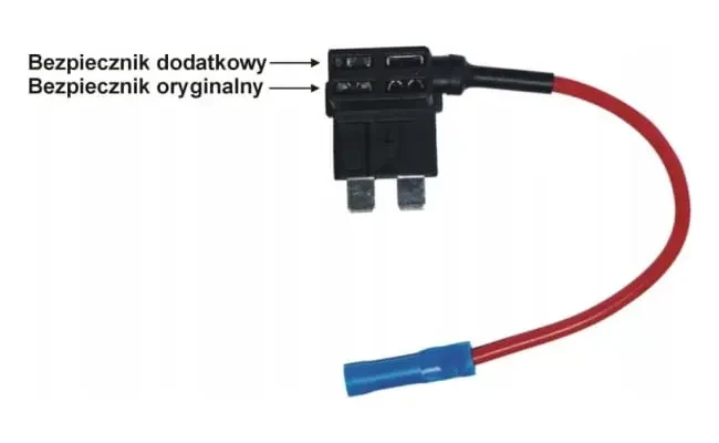 Gniazdo na dodatkowy bezpiecznik samochodowy UNI sposób montażu