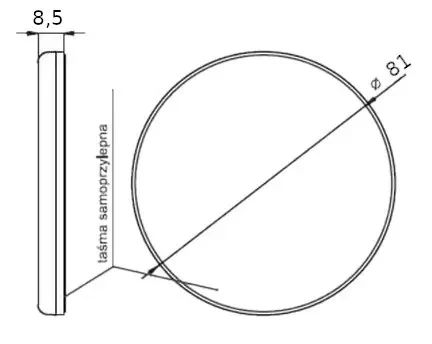 Urządzenie odblaskowe uo 75t odblask czerwony taśma dwustronna wymiary