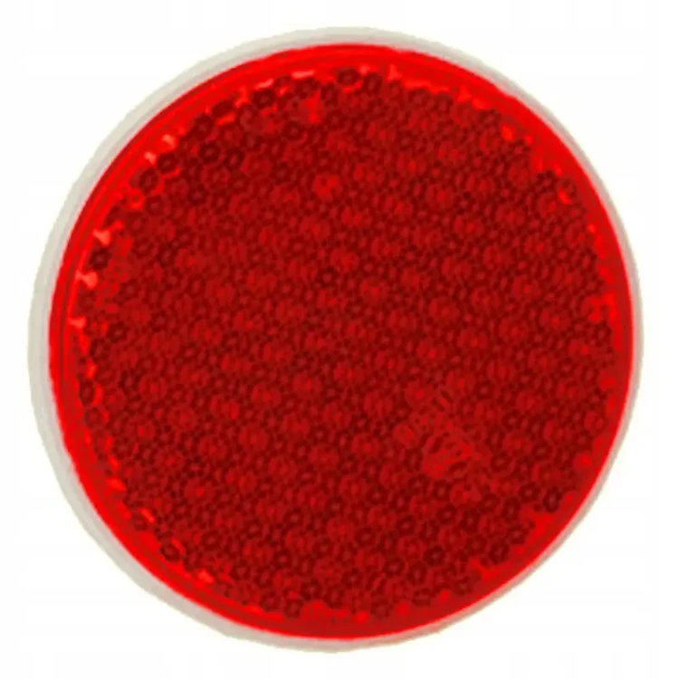 Odblask czerwony na tył okrągły przykręcany