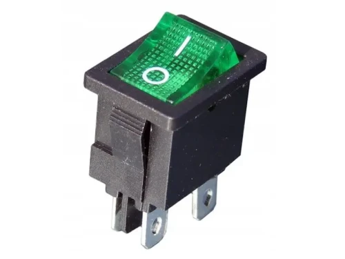 Przełącznik 12V 20A podświetlany 2-pozycyjny 2-torowy zielony