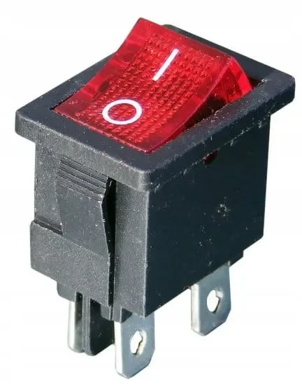 Przełącznik 12V 20A podświetlany 2-pozycyjny 2-torowy czerwony