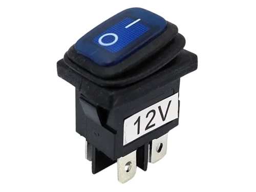 Przełącznik hermetyczny 12V 20A niebieski 2-tory 2-pozycyjny