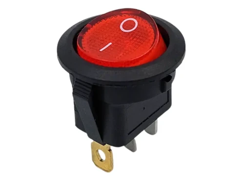 Przełącznik podświetlany 12V 20A okrągły czerwony