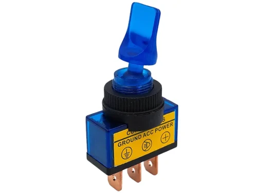 Przełącznik dźwigniowy 12v podświetlany niebieski