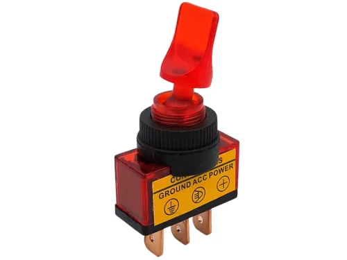 Przełącznik dźwigniowy 12v podświetlany czerwony