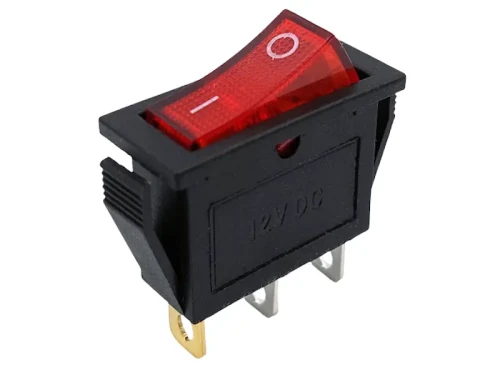 Przełącznik podświetlany 12V 20A czerwony 2-pozycyjny on-off
