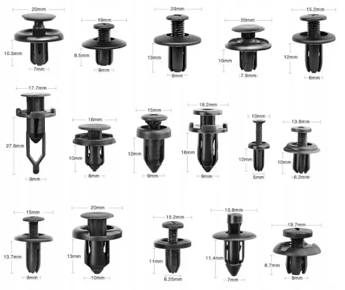 Spinki do tapicerki samochodowej wymiary