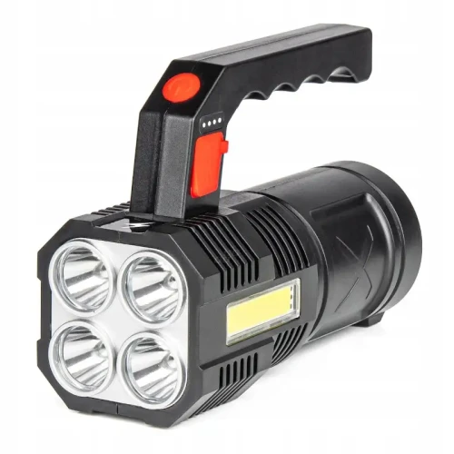 Latarka LED ręczna 4 LED + COB Amio 03273