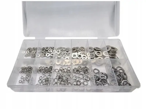 Podkładki sprężynujące i metalowe zestaw 350 szt.