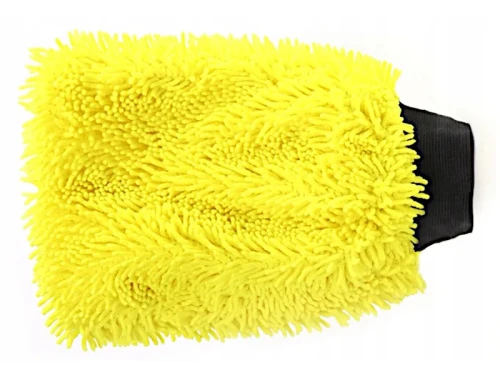 Rękawica z mikrofibry do mycia samochodu żółta