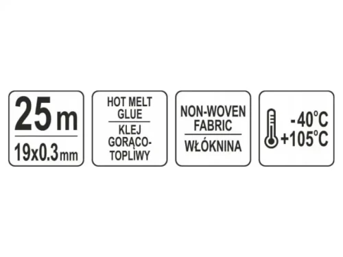 Taśma izolacyjna czarna parciana 25m YATO specyfikacja
