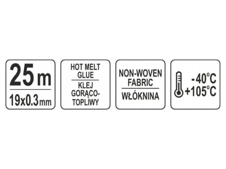 Taśma izolacyjna czarna parciana 25m YATO specyfikacja
