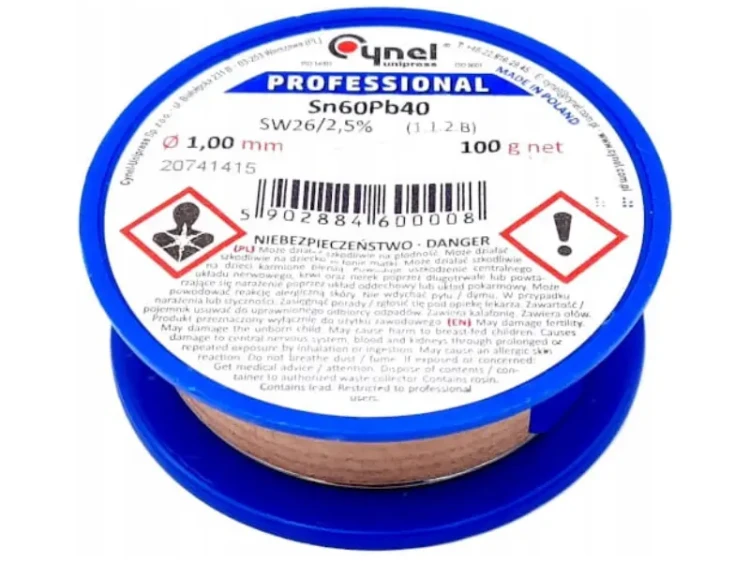 Cyna z kalafonią 1mm 100g