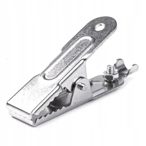 Zaciski krokodylkowe na kable 25A 75mm - sposób mocowania przewodu