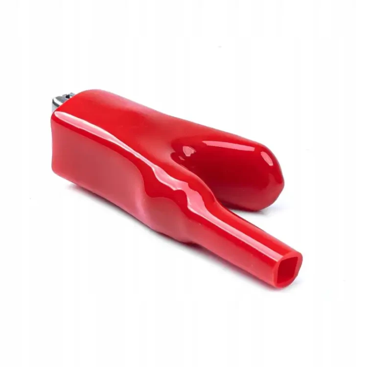 Krokodylki na kable 25A 75mm - zestaw 2 sztuk czarny i czerwony