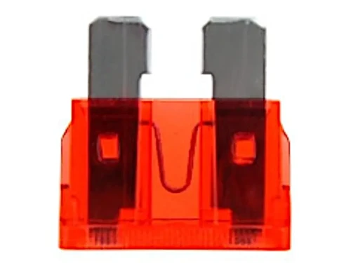 Bezpieczniki samochodowe UNI 10A 12V 24V czerwone 50szt.
