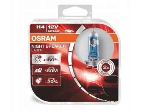 Żarówka samochodowa 12V H4 60/55W Osram Night Breaker Laser Duopak