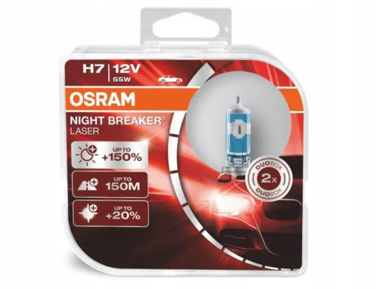 Żarówka reflektorowa 12v H7 Osram Night Breaker Laser +150%