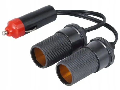 Rozdzielacz zapalniczki podwójny z kablem