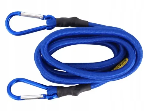 Linka elastyczna z karabińczykami niebieska