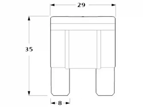 Bezpiecznik Maxi 20A żółty wymiary