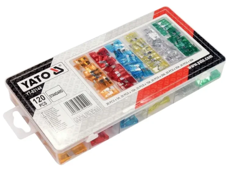 Zestaw bezpieczników samochodowych UNI 120 sztuk YATO YT-83144