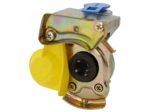 Złącze pneumatyczne naczepy M16 TIR z zaworem żółte