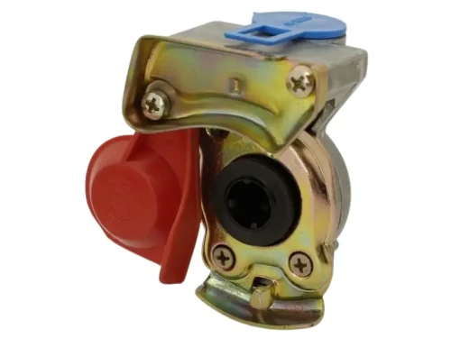 Złącze pneumatyczne naczepy M16 TIR z zaworem czerwone