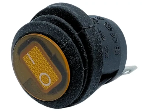 Przełącznik hermetyczny 12V 20A żółty okrągły 2-pozycyjny