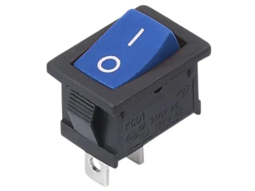 Przełącznik prostokątny ON OFF 2 pozycyjny niebieski