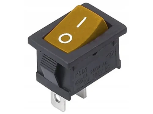 Przełącznik prostokątny ON OFF 2 pozycyjny żółty