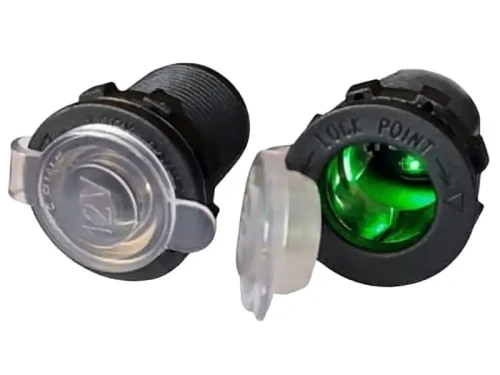 Gniazdo zapalniczki podświetlane LED zielone